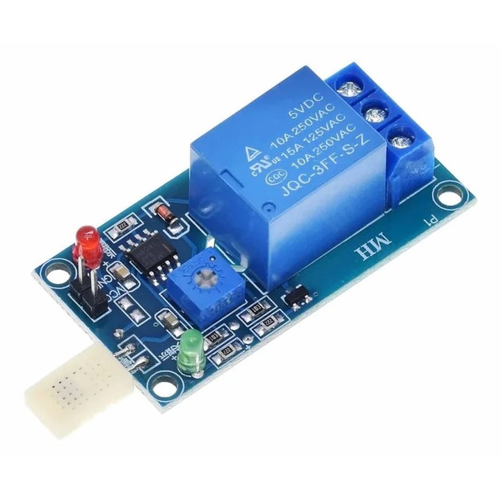 Modul releu cu senzor de umiditate HR202, 5VDC, Canal unic, 10A/250V AC, 2500W
