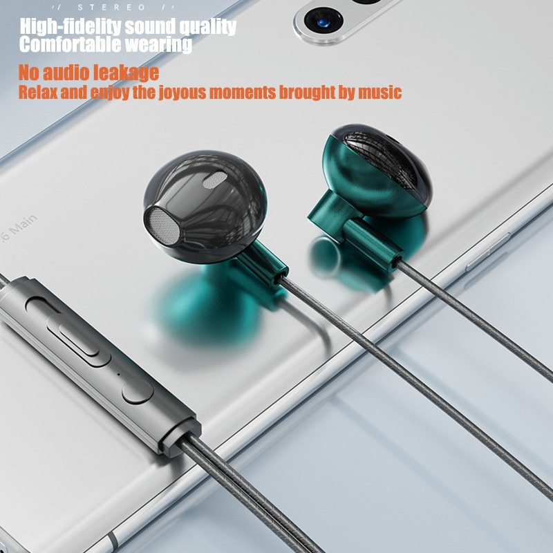 Casti cu fir in-ear, verde, 3.5mm, confortabile, sunet fidel