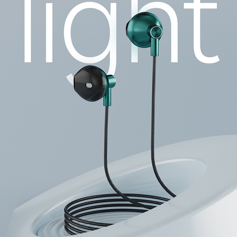 Casti cu fir in-ear, verde, 3.5mm, confortabile, sunet fidel