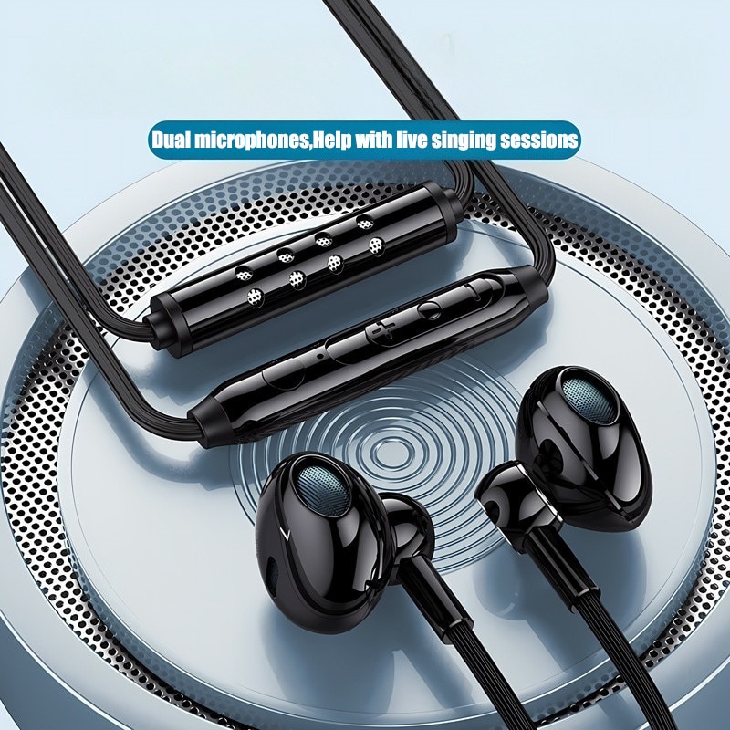 Casti cu fir, tip in-ear, cu microfon, sunet panoramic 9D, cablu de 1.5m, interfata Type-C