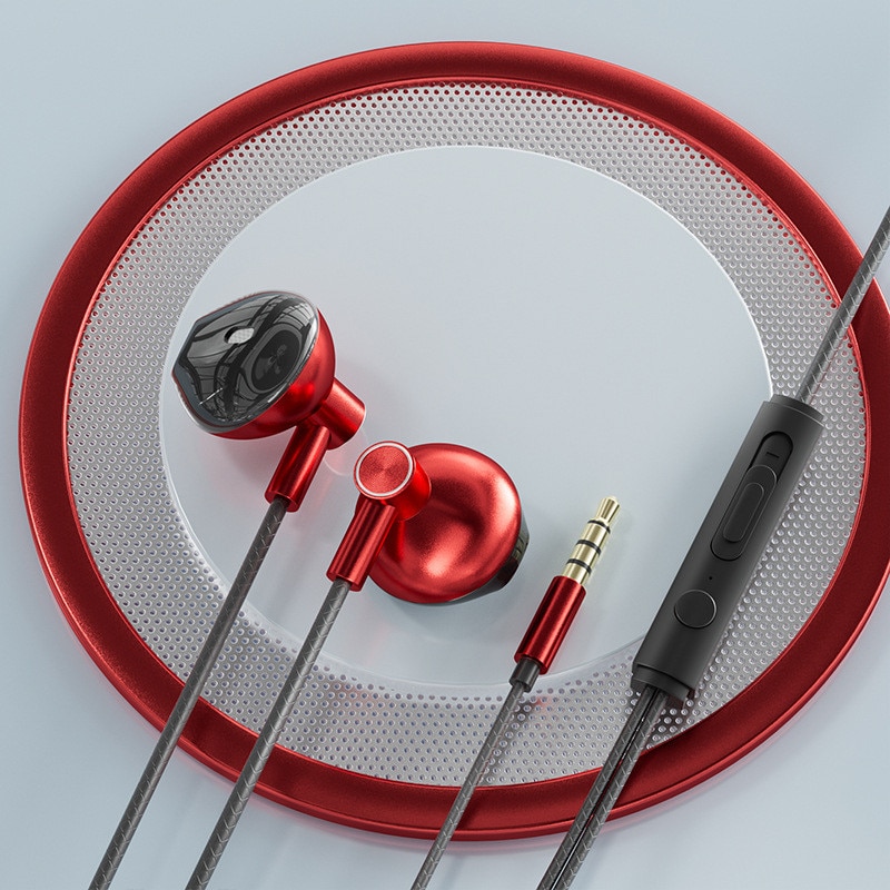 Casti cu fir, in-ear, 3.5mm, rosii