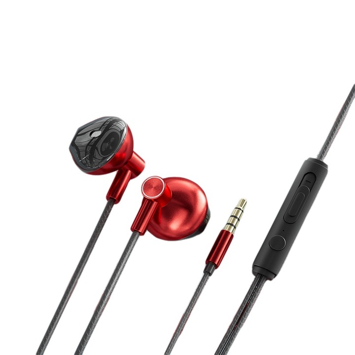 Casti cu fir, in-ear, 3.5mm, rosii