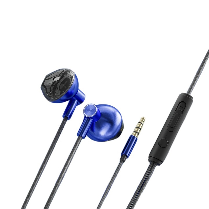 Casti cu fir, in-ear, 3.5mm, albastru
