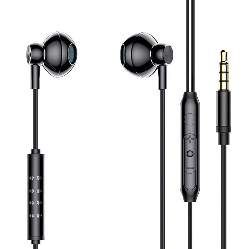 Casti in-ear cu fir, microfon, sunet 9D, negru, 1.5m, 3.5mm