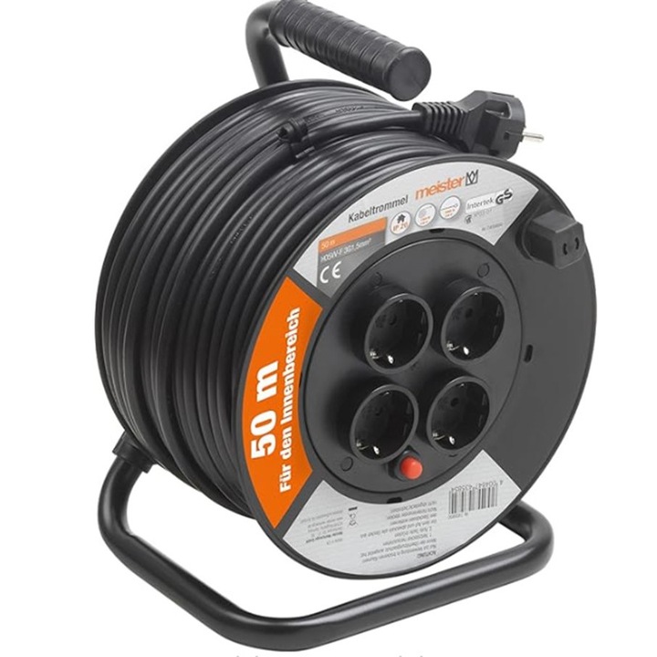 Удължител на макара MEISTER, 50 м, 1.5 мм²