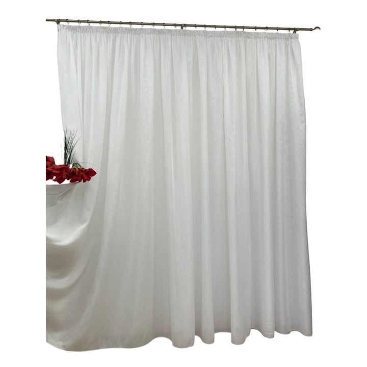 Perdea voal, culoare alba, colectia "Premium Quality" by Liz Line, cu rejansa, 600x245cm-PD0476