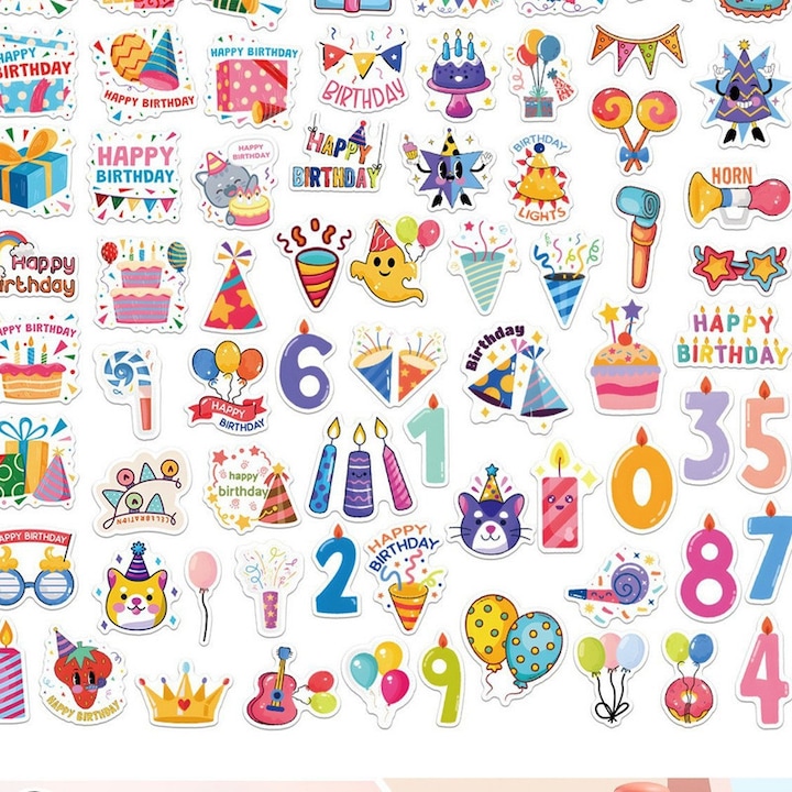 Set de 70 stickere decorative Amigo, waterproof, multicolor, 4-8cm