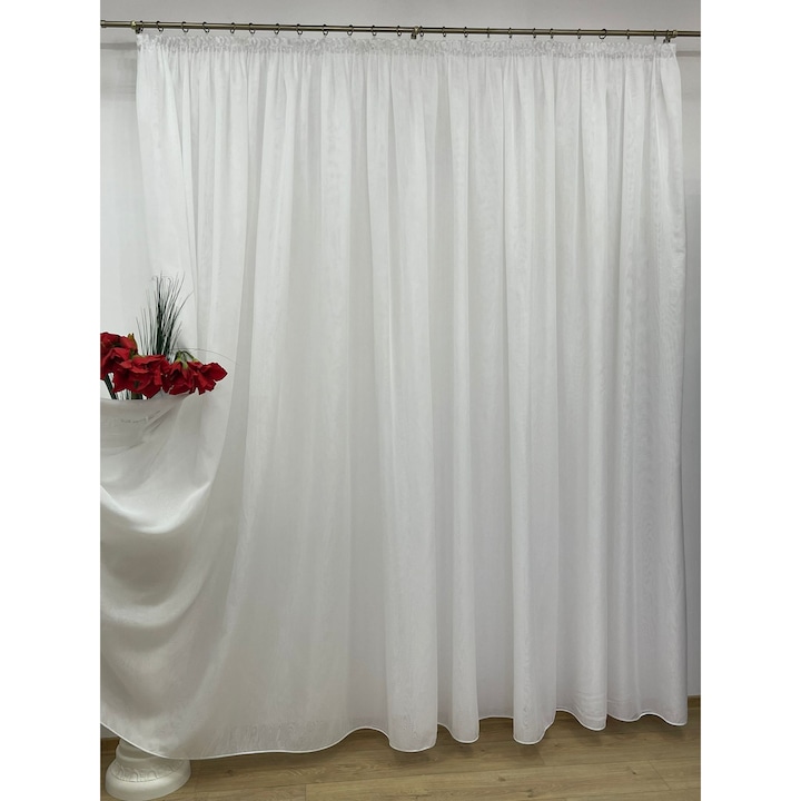 Perdea voal, culoare alba, colectia "Premium Quality" by Liz Line, cu rejansa, 800x245cm-PD0478