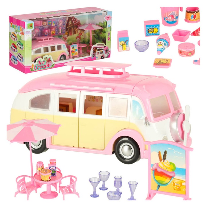 Fagylaltkocsi és kiegészítők, 30 darabos édesség