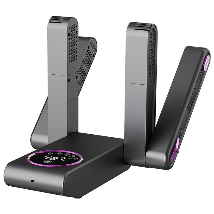 Uscator electric de pantofi si sterilizator UV pentru indepartarea bacteriilor si a mirosului, termostat inteligent, uscare cu aer cald la 360°, oprire automata, 150W, portabil, negru