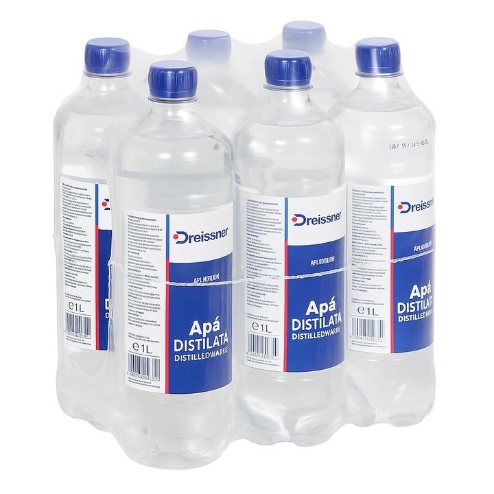 Dreissner desztillált víz, 9x1L, hűtőrendszerekhez és háztartási készülékekhez, 9 darabos kiszerelés