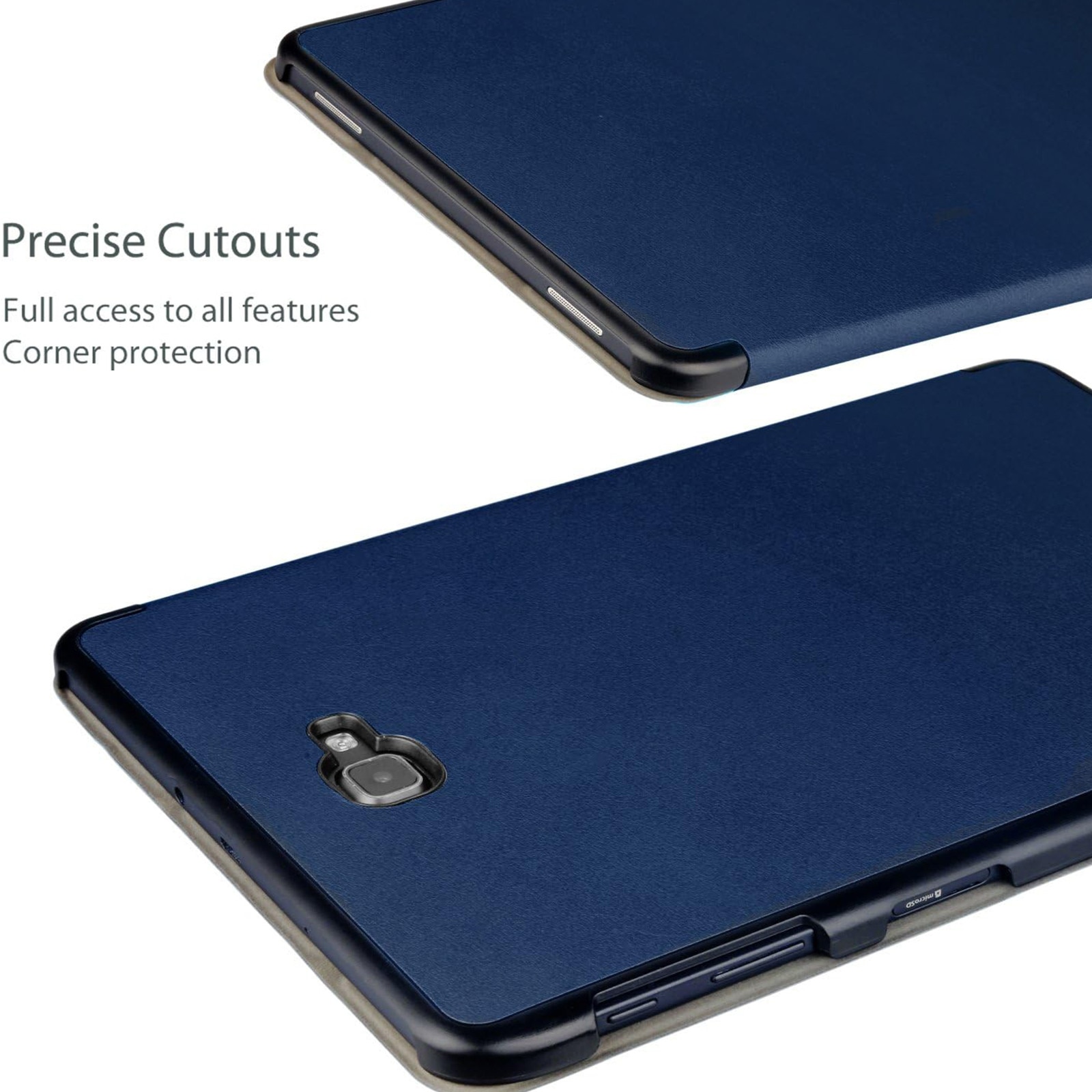 Husa pentru tableta AYSTOAYS®, Samsung Galaxy Tab A 10.1, Carcasa protectoare subtire, Unghiuri Ajustabile, Tip Flip Cover, Albastru inchis