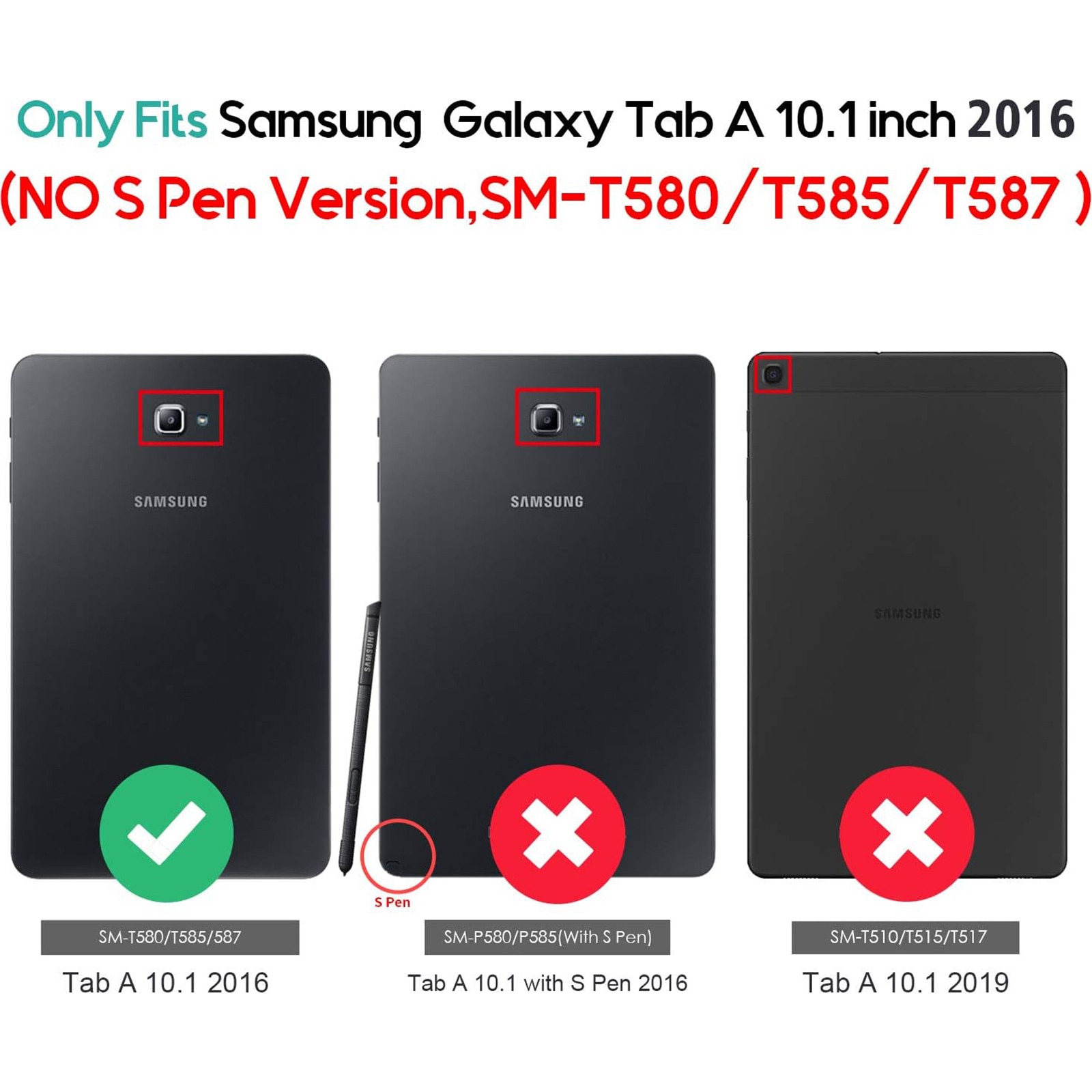 Husa pentru tableta AYSTOAYS®, Samsung Galaxy Tab A 10.1, Carcasa protectoare subtire, Unghiuri Ajustabile, Tip Flip Cover, Albastru inchis