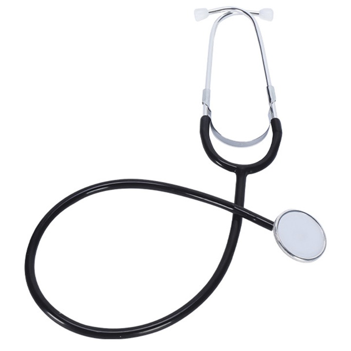 Stetoscop pentru copii AYSTOAYS®, Pentru jocul de rol al copiilor, echipament educational, Plastic, Negru