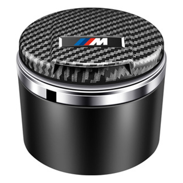 Autós hamutartó AYSTOAYS®, Magas hőmérsékletnek ellenálló anyag, Beépített akkumulátor, LED világítással, Kék fény, Fekete