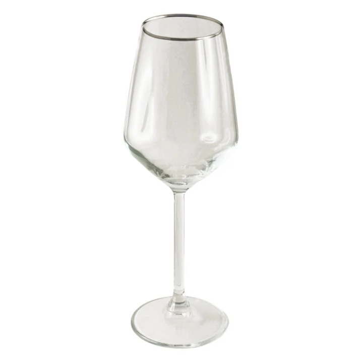 Készlet 6 db vörösboros pohár 440065, üveg, átlátszó + platina, 490 ml