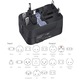 Adaptor priza si incarcator ZAFIT® UK/USA/EU/Australia/Asia, Priza AC + 1 × USB + 1 x Type-C 5V/2.1A, Siguranta Copii, Protectii Multiple, Carcasa Ignifuga, Universal, Negru