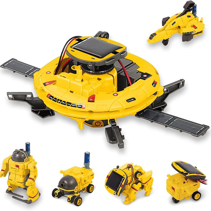 Kit robot solar STEM 6 in 1, jucarii DIY pentru copii, educatie stiintifica, explorare, potrivit pentru baieti si fete de 8-12 ani, cadouri, jucarii distractive, set stiintific