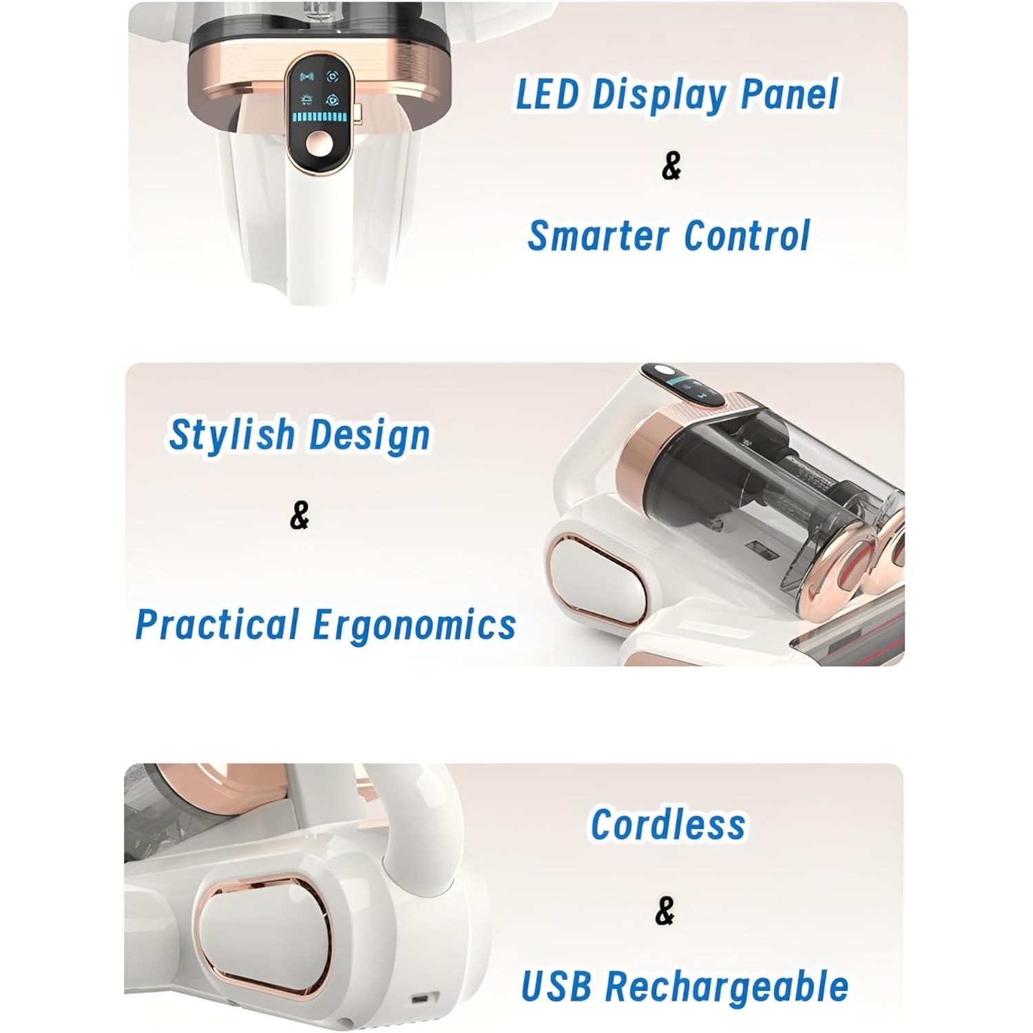 Aspirator UV, sterilizare wireless anti-acarieni, curatare cu ultrasunete, indepartarea prafului si sterilizarea parului de animale, canapea, pat, perna, aspirare puternica si zgomot redus, putere 120w, capacitate baterie 1800AH, putere 5g, alb