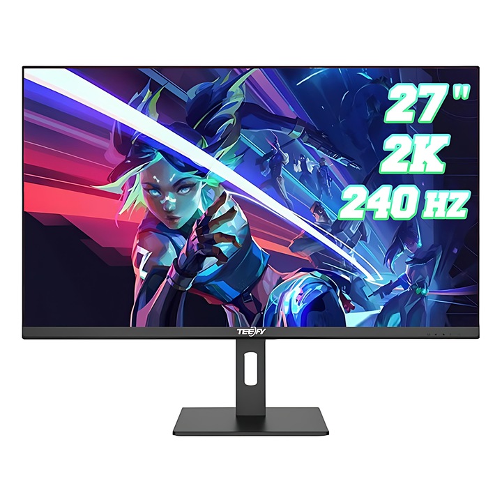 Monitor Gaming TEEFY 27", QHD 2K, FAST IPS, 240Hz, 1ms MPRT, HDR, compatibil G-Sync