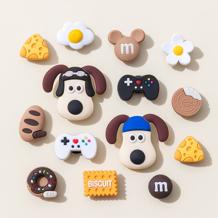 Charmuri pentru incaltaminte Amigo, set, designuri Wallace si Gromit, multicolor, accesorii de moda pentru copii