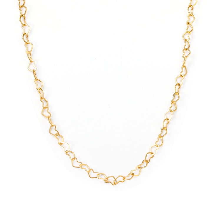 Colier de dama, in forma de inima, 45cm, aur