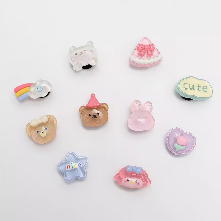 Accesorii pentru incaltaminte Amigo, ursuleti cristal, multicolor, set