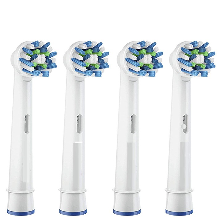 EB-50A Cross Action elektromos fogkefe, Oral-B kompatibilis, puha sörtékkel, 20 darabos készlet, LRTM fehér