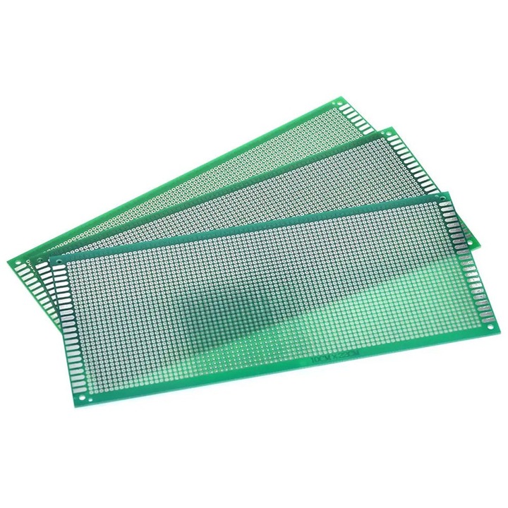 Set 3 bucati, Placa test prototip PCB 10x22cm universala, pas de 2.54mm Arduino DIY