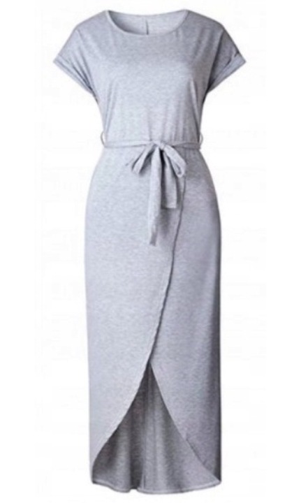 Асиметрична рокля, PIPG, сива, полиестер, Един размер INTL