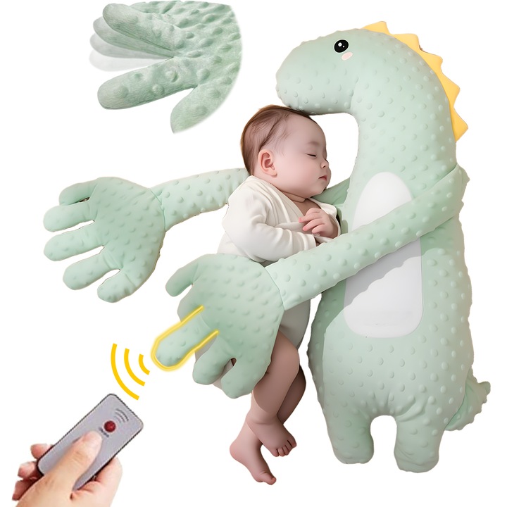 Играчка за сън на бебе, помощ за предотвратяване на стряскане на бебето, успокояваща играчка за сън с успокояваща възглавничка за дланта, 3-степенна регулируема симулация на автоматични длани на майката