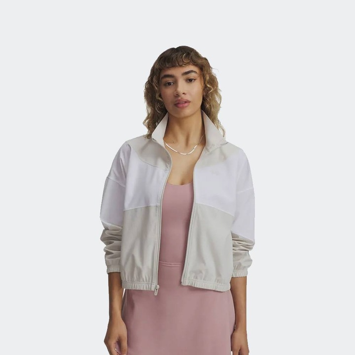 Jacheta sport Under Armour Rival Woven, poliester, alb