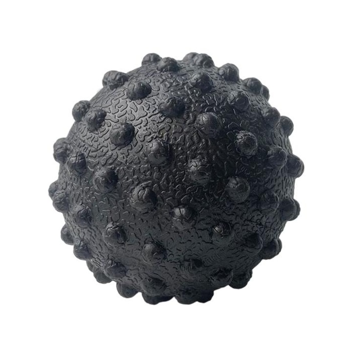 Масажна топка, твърда, плътна, 5 см, черна