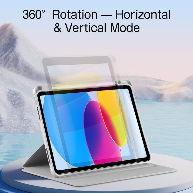 Husa pentru iPad Pro 11 2025, acrilic, gri, 11 inch, suport stylus, protectie 360°