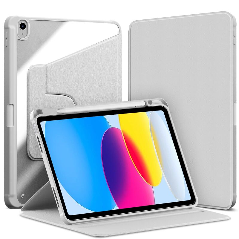 Husa pentru iPad Pro 11 2025, acrilic, gri, 11 inch, suport stylus, protectie 360°