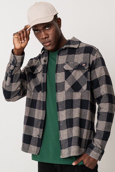 Dickies, Normál fazonú kockás pamuting, Fekete/Drapp