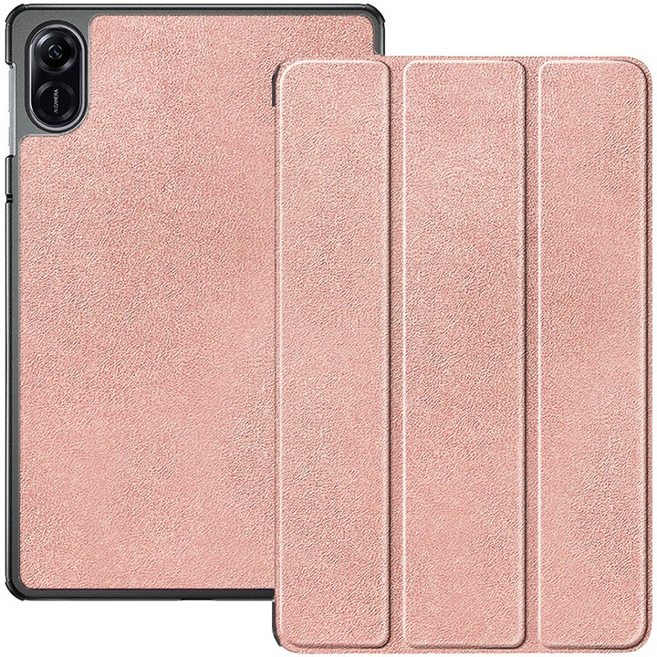 Husa pentru Honor Pad X9, Piele ecologica, Premium PU Leather Book, Inchidere magnetica, Functie stand / suport, Interior microfibra, Acoperire completa 360 de grade, Margini antisoc, Protectie fata-spate, Tip carte, Roz deschis