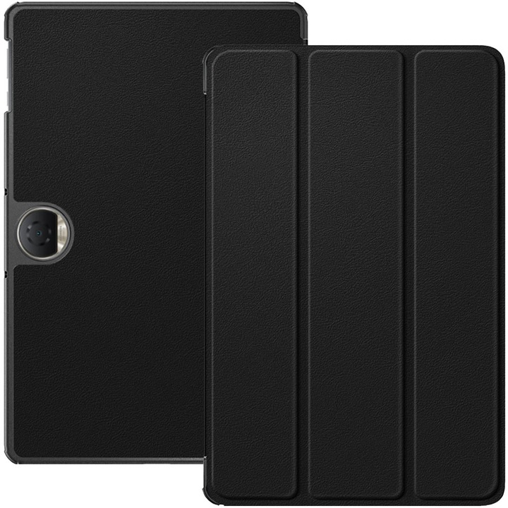 Husa pentru Honor Pad 9, Piele ecologica, Premium PU Leather Book, Inchidere magnetica, Functie stand / suport, Interior microfibra, Acoperire completa 360 de grade, Margini antisoc, Protectie fata-spate, Tip carte, Negru