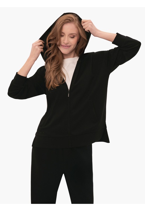 Hanorac cu fermoar pentru femei Volcano B-Florence, Negru, Regular Fit, L