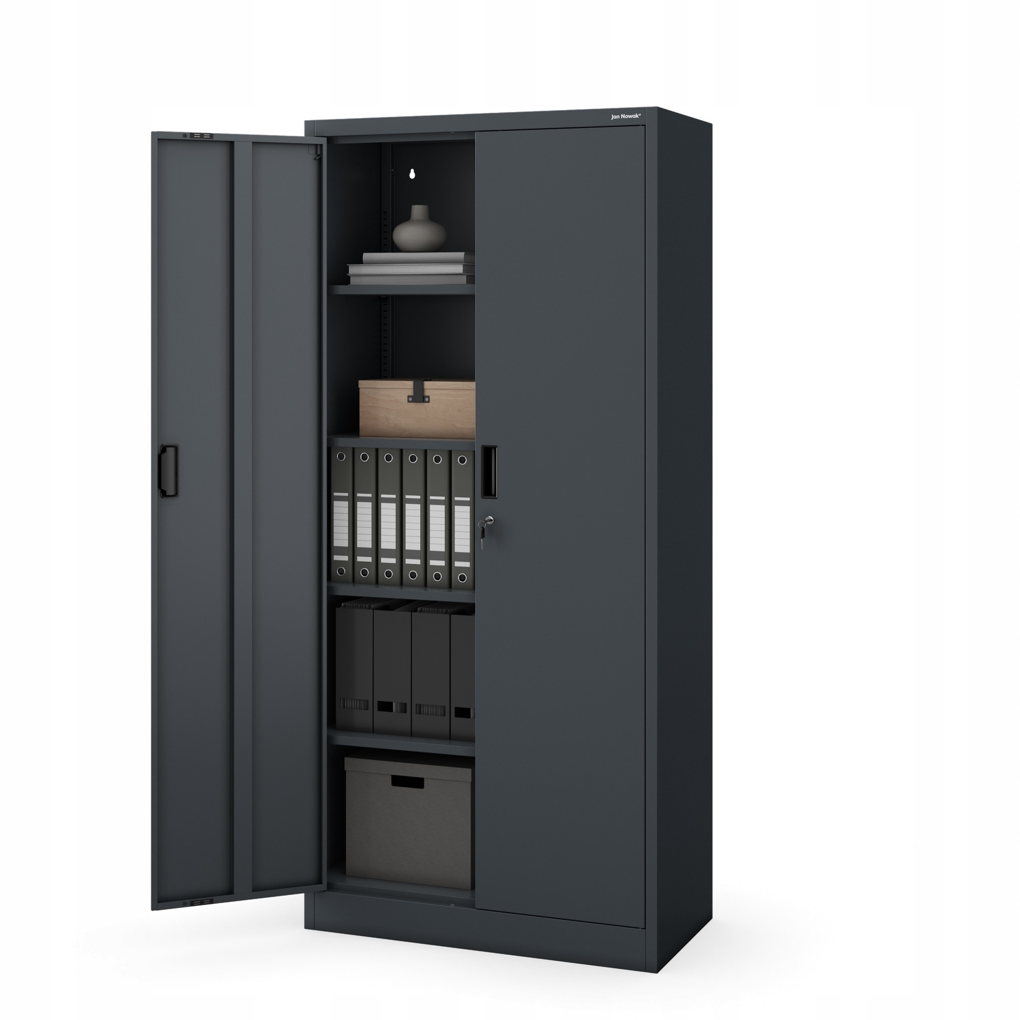 Dulap metalic JAN Compact, 175x80x40cm, antracit, 4 polite