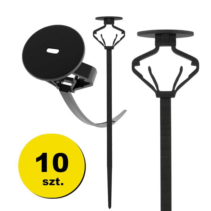 Clips Auto, Zipizip, Set 10 Buc, Inlocuieste 300 Tipuri De Clipsuri Si Dibluri, Montare Rapida Fara Unelte, Pentru Tapiterie, Aripi, Capota Motorului Si Bare, Durabila Si Flexibila, Compatibila Cu Toate Marcile, Negru