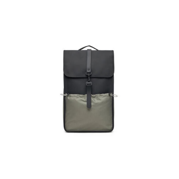 Ghiozdan barbati Rains, 13590, Piele ecologica, One-Size INTL, Negru