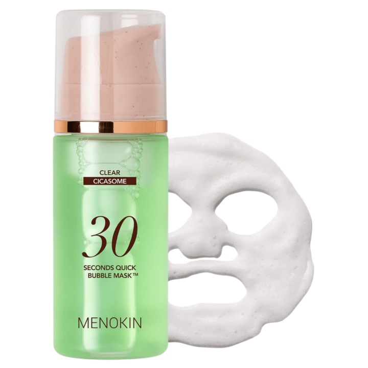 MENOKIN - Masca faciala cu efect calmant cu bule in 30 de secunde, CLEAR, 95 ml