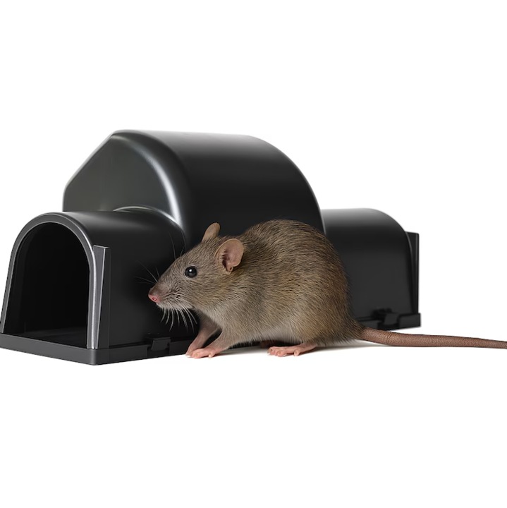 Капан за плъхове и мишки за многократна употреба със скрита пружина, издръжлив пластмасов тунелен дизайн за вътрешна и външна употреба