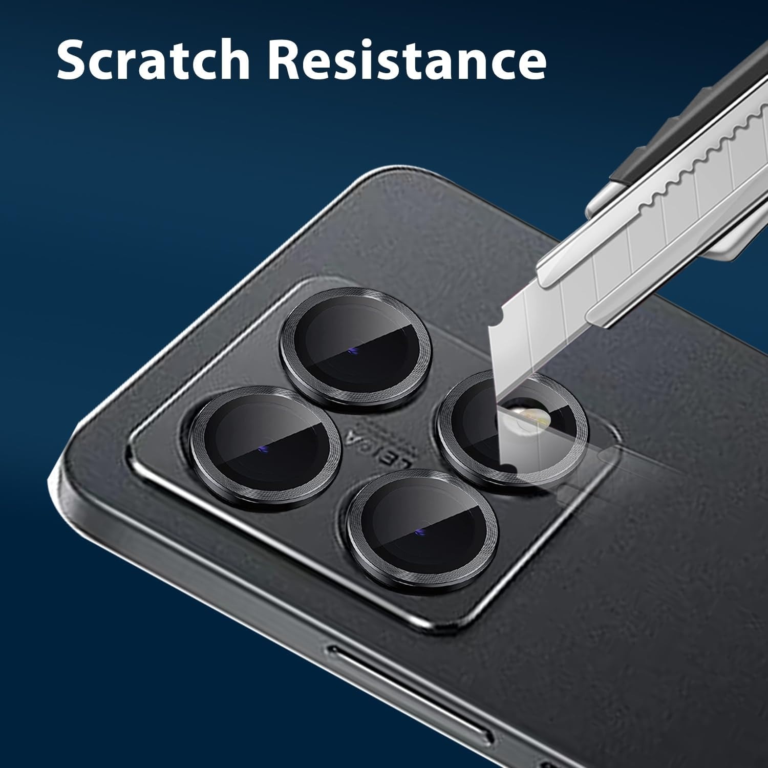 Folie protectie camera Xiaomi Redmi Note 14 Pro 4G, aluminiu, sticla 9H, negru, 0.33mm