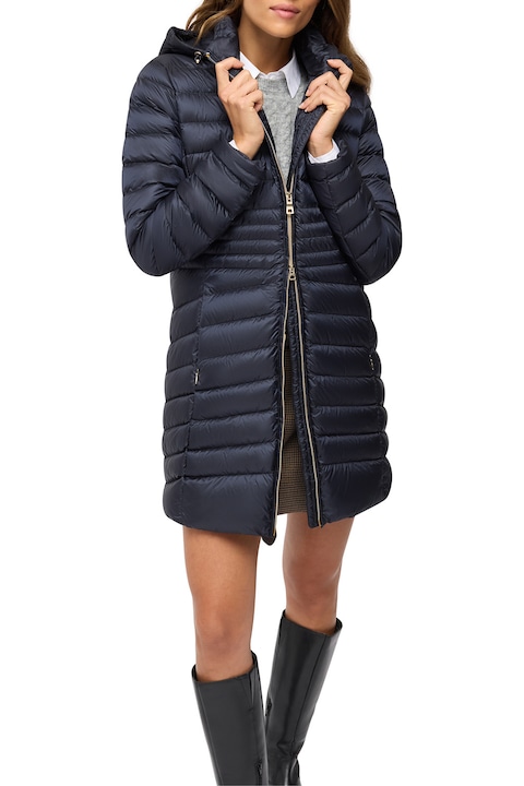 Geox, Дълго зимно капитонирано яке с качулка, Тъмносин