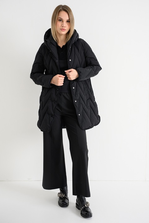 Geox, Geaca midi cu umplutura de puf Plummery, Negru, L