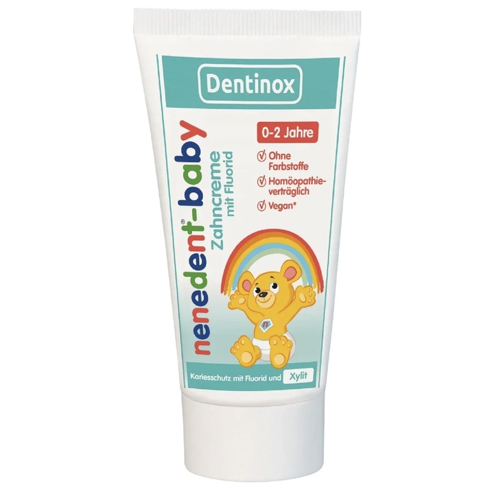 Fluoridos fogkrém 0-2 éves gyermekeknek, homeopátiával kompatibilis, 50 ml, Nenedent