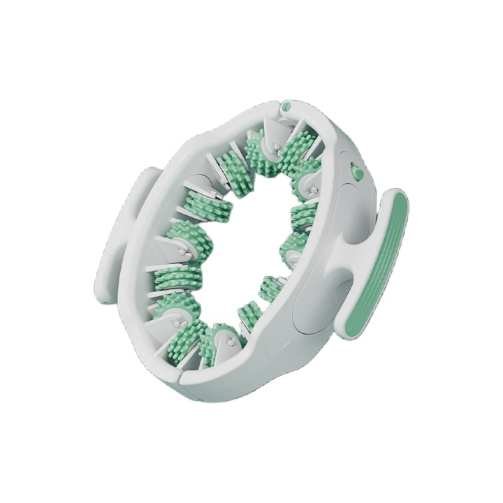 Ръчна антицелулитна ролка за масаж за скулптуриране на тялото - с 2 регулируеми подвижни инструмента - преносима, първокласна опаковка, за крака/бедра/седалище/ханш, зелена