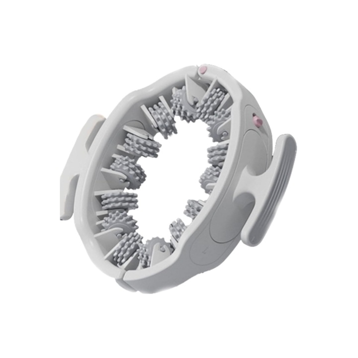 Антицелулитна ролка за масаж за скулптуриране на тялото, ръчна, 2 регулируеми подвижни инструмента, преносима, за крака/бедра/седалище/ханш, сив